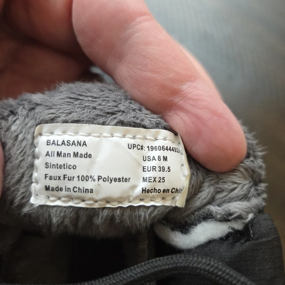 Eddie Bauer Balasana Faux Fur Lined Winter Boots - Grey / Black - Size 8